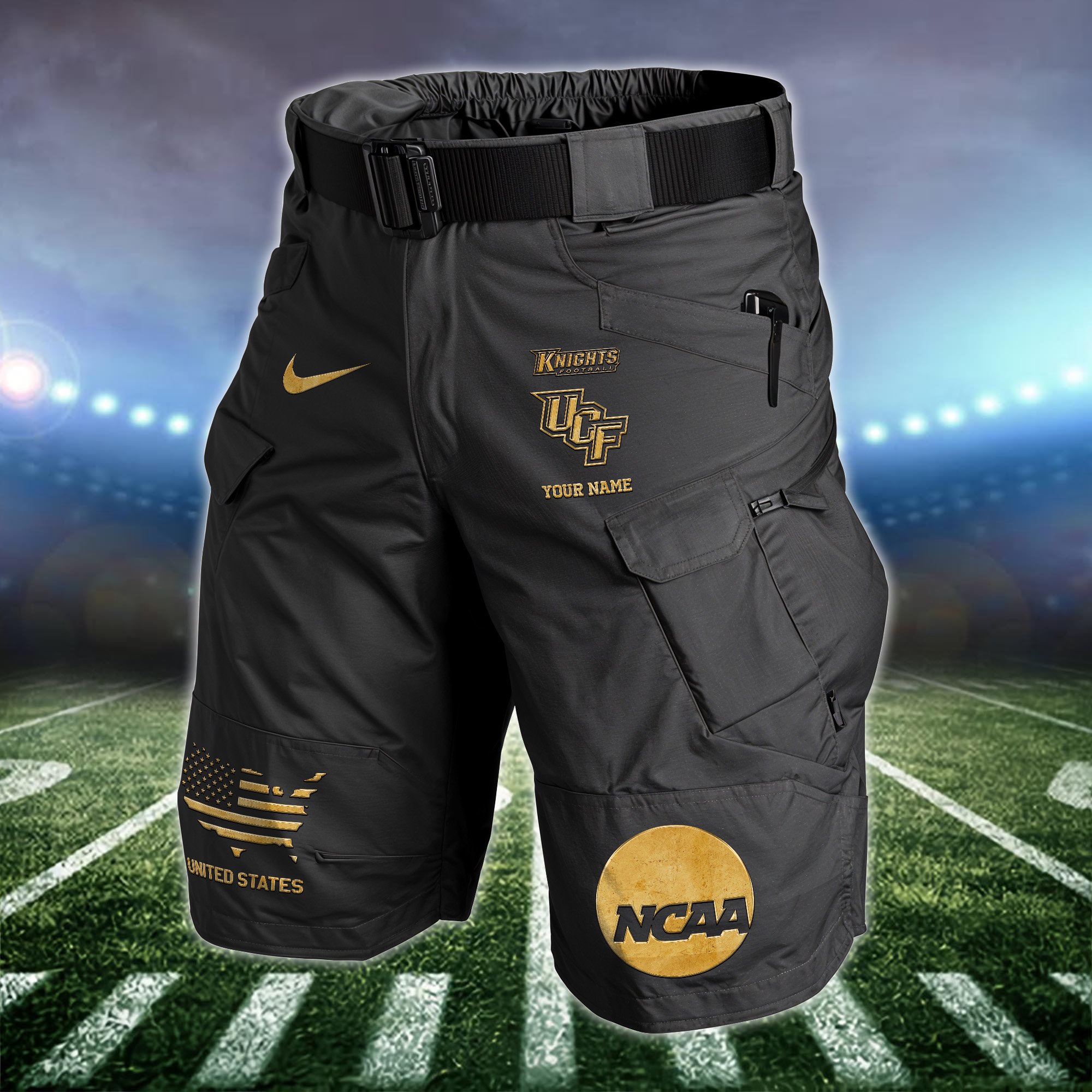 UCF Knights  Men Cargo Shorts Custom Your Name, Football Lovers Clothings, Gifts For Football Lovers  EHIVM-59876